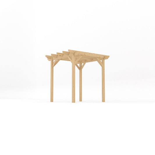 Pergola | Timber Garden Pergola | Freestanding Garden Structure | Open Slatted Roof | Light Green | 2.4m Width x 2.4m Length