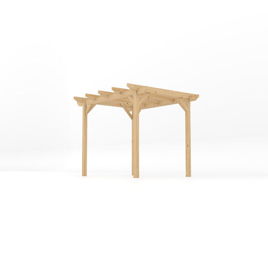 Pergola | Timber Garden Pergola | Freestanding Garden Structure | Open Slatted Roof | Light Green | 2.4m Width x 3m Length