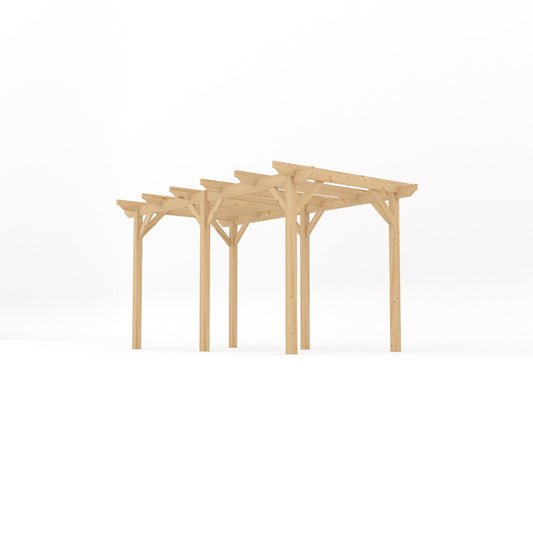 Pergola | Timber Garden Pergola | Freestanding Garden Structure | Open Slatted Roof | Light Green | 1.8m Width x 4.2m Length