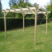 Pergola | Timber Garden Pergola | Freestanding Garden Structure | Open Slatted Roof | Light Green | 1.8m Width x 3m Length