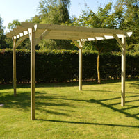 Pergola | Timber Garden Pergola | Freestanding Garden Structure | Open Slatted Roof | Light Green | 1.8m Width x 3m Length