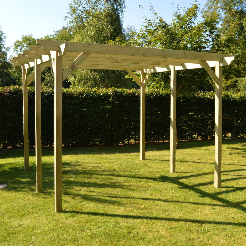 Freestanding Garden Pergola - Light Green - 4.2m Width x 5.4m Length