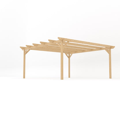 Freestanding Garden Pergola - Light Green - 4.8m Width x 4.8m Length