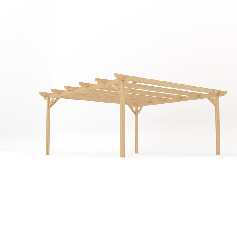 Freestanding Garden Pergola - Light Green - 4.8m Width x 4.8m Length