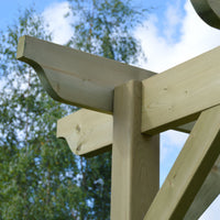 Pergola | Timber Garden Pergola | Freestanding Garden Structure | Open Slatted Roof | Light Green | 1.8m Width x 4.2m Length