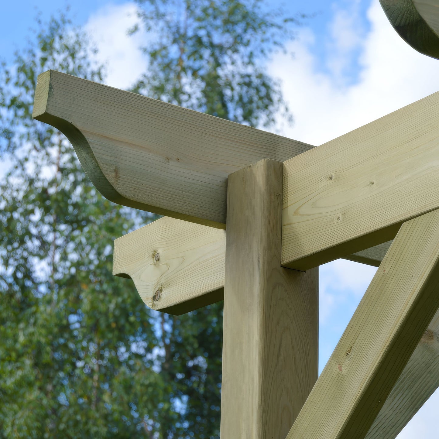 Freestanding Garden Pergola - Light Green - 2.4m Width x 4.2m Length