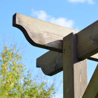 Pergola | Timber Garden Pergola | Freestanding Garden Structure | Open Slatted Roof | Rustic Brown | 1.8m Width x 5.4m Length