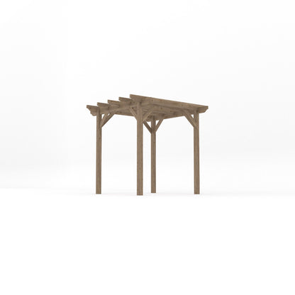 Freestanding Garden Pergola - Rustic Brown - 2.4m Width x 2.4m Length