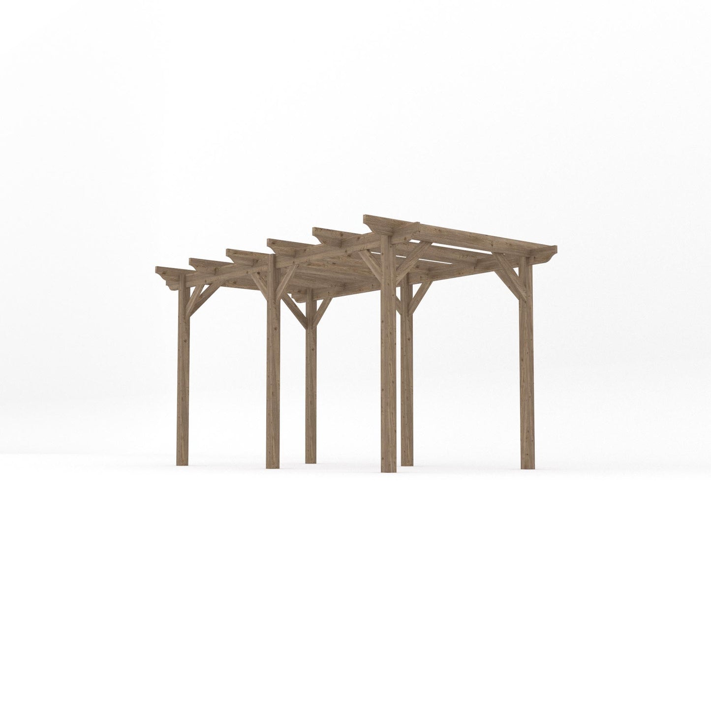 Freestanding Garden Pergola - Rustic Brown - 3.6m Width x 4.2m Length