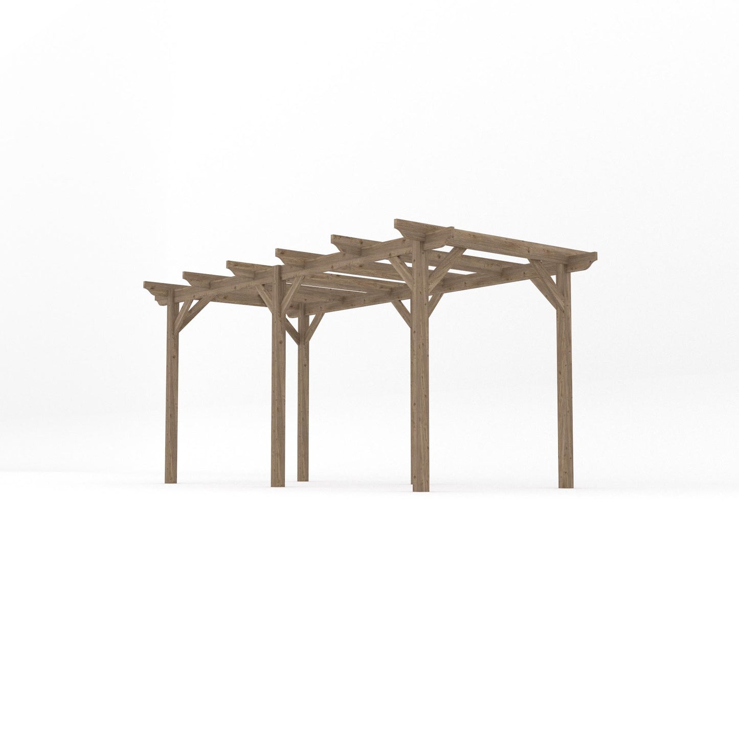 Freestanding Garden Pergola - Rustic Brown - 1.8m Width x 4.8m Length