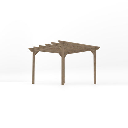 Freestanding Garden Pergola - Rustic Brown - 3m Width x 3.6m Length
