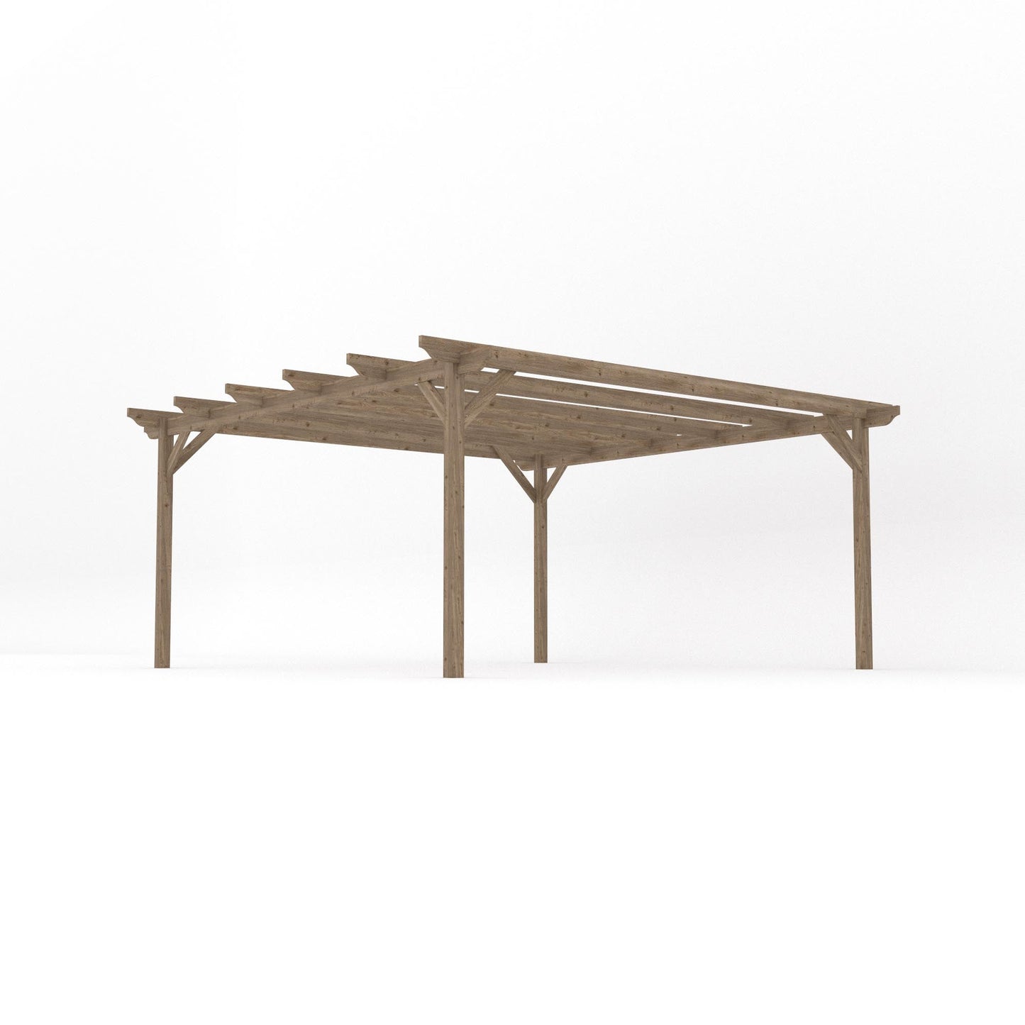 Freestanding Garden Pergola - Rustic Brown - 4.8m Width x 4.8m Length