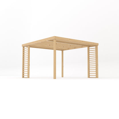 Freestanding Panel Pergola - Light Green - 3.6m Width x 3.6m Length