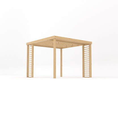Freestanding Panel Pergola - Light Green - 3m Width x 3m Length