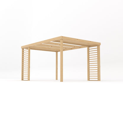 Freestanding Panel Pergola - Light Green - 3.6m Width x 4.2m Length