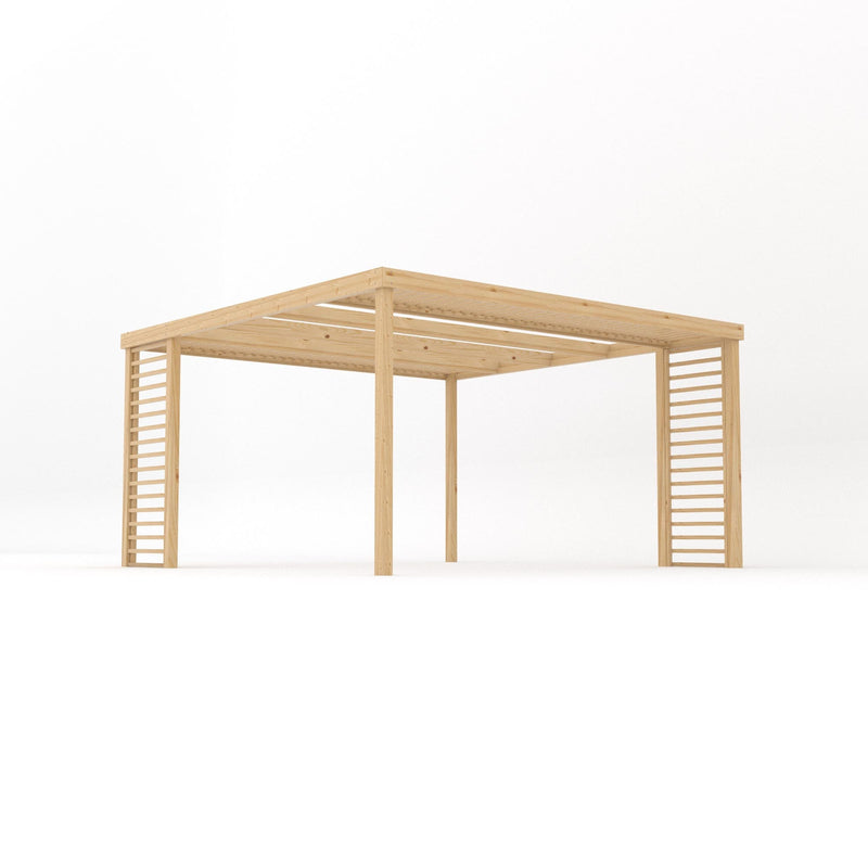 Freestanding Panel Pergola - Light Green - 4.2m Width x 4.2m Length