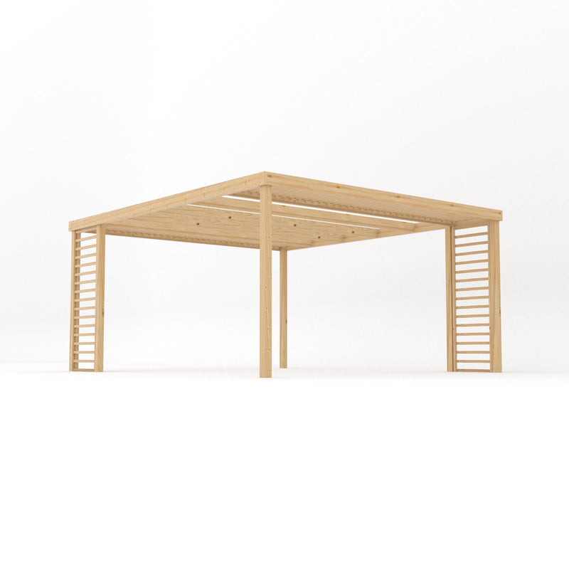 Freestanding Panel Pergola - Light Green - 4.2m Width x 4.8m Length