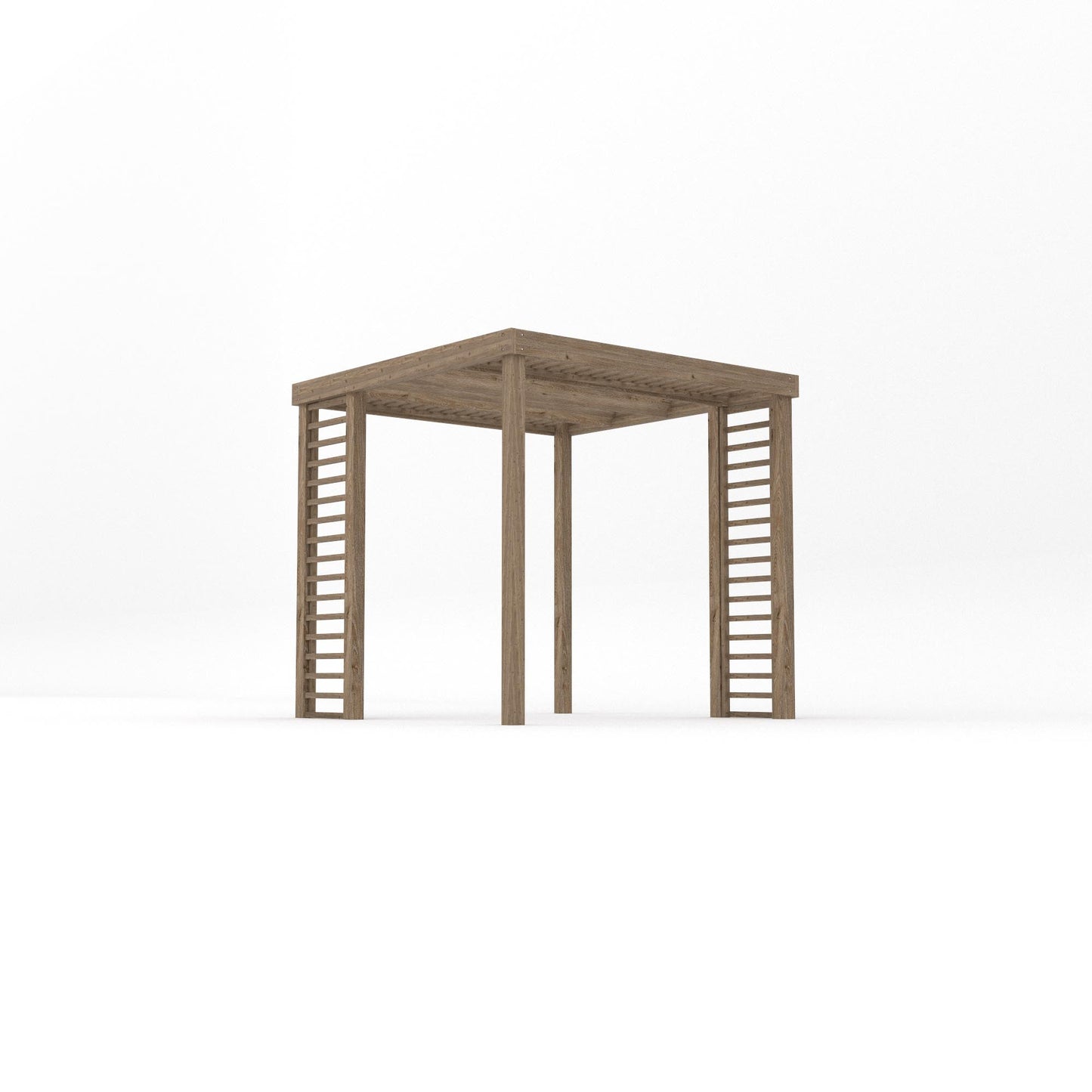 Freestanding Panel Pergola - Rustic Brown - 2.4m Width x 2.4m Length