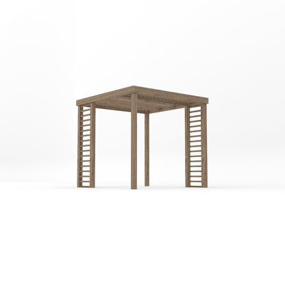 Freestanding Panel Pergola - Rustic Brown - 2.4m Width x 2.4m Length