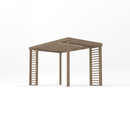 Freestanding Panel Pergola - Rustic Brown - 2.4m Width x 3.6m Length