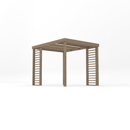 Freestanding Panel Pergola - Rustic Brown - 2.4m Width x 3m Length