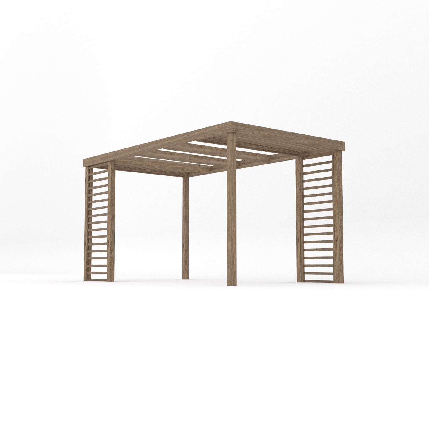 Freestanding Panel Pergola - Rustic Brown - 2.4m Width x 4.2m Length
