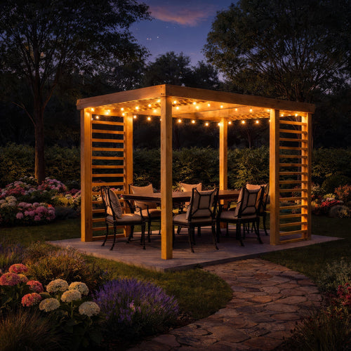 Freestanding Panel Pergola | Timber | Privacy Panel Sides | Multiple Sizes