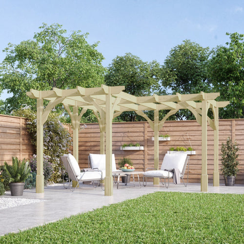 Freestanding Corner Premium Pergola | Timber | Multiple Sizes