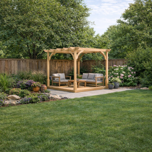 Freestanding Premium Pergola with Decking Kit | Timber | Multiple Sizes