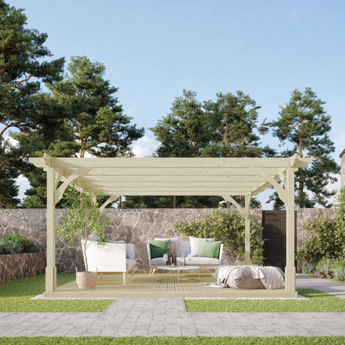 Freestanding Premium Pergola with Decking Kit | Timber | Multiple Sizes