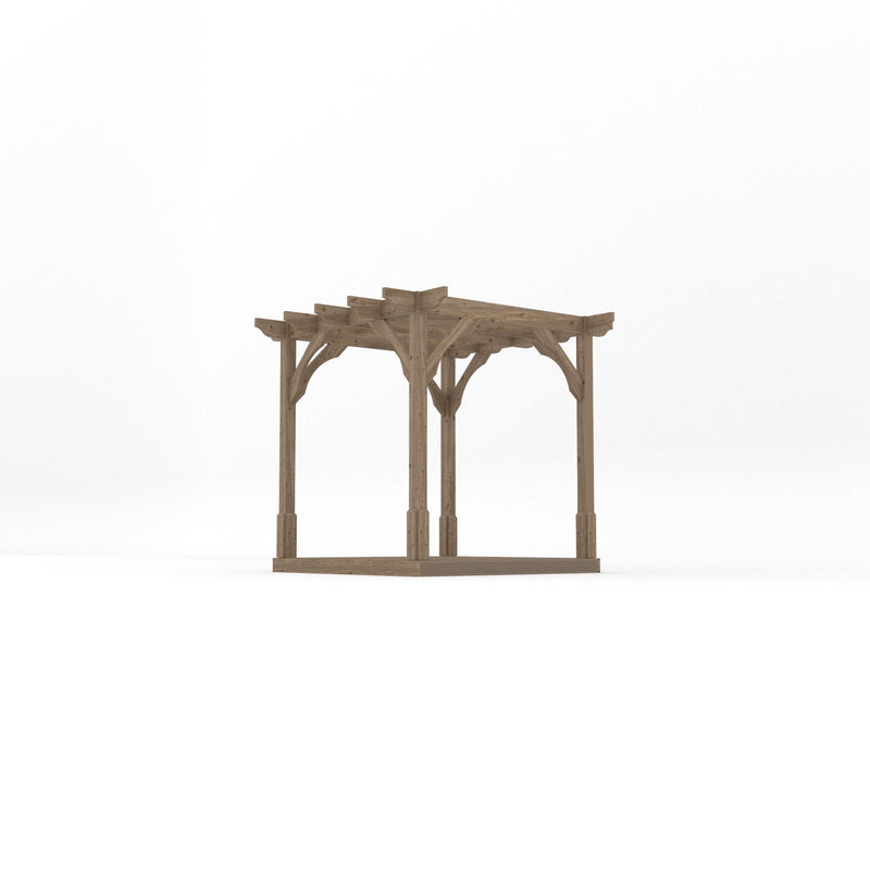 Freestanding Premium Pergola with Decking - Rustic Brown - 2.4m Width x 2.4m Length
