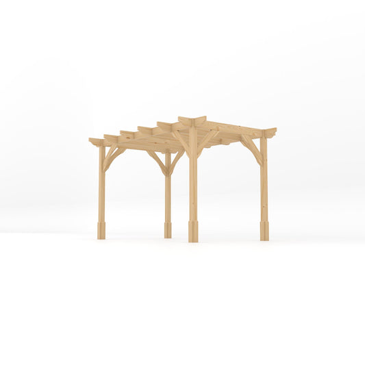 Pergola | Timber Premium Pergola | Freestanding Garden Structure | Heavyweight Section Timber | Light Green | 2.4m Width x 3.6m Length