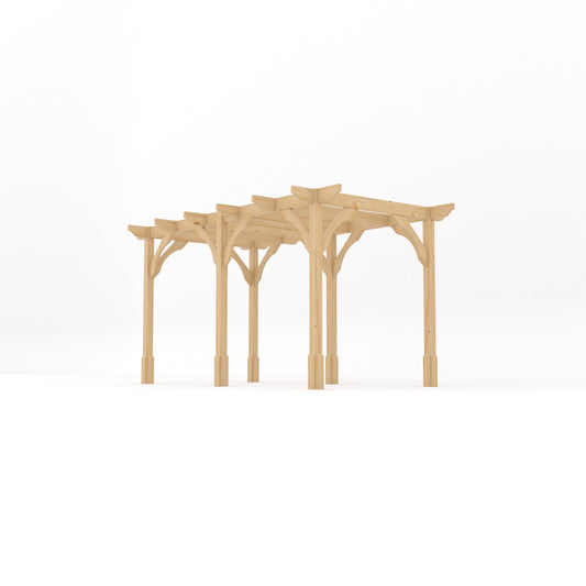 Pergola | Timber Premium Pergola | Freestanding Garden Structure | Heavyweight Section Timber | Light Green | 2.4m Width x 4.2m Length