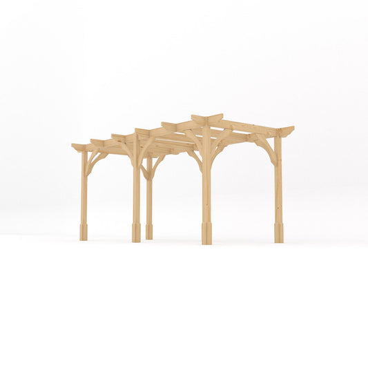 Pergola | Timber Premium Pergola | Freestanding Garden Structure | Heavyweight Section Timber | Light Green | 4.2m Width x 4.8m Length