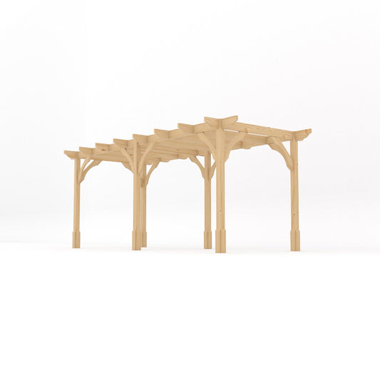 Pergola | Timber Premium Pergola | Freestanding Garden Structure | Heavyweight Section Timber | Light Green | 2.4m Width x 5.4m Length