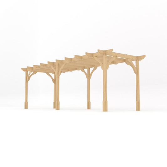 Pergola | Timber Premium Pergola | Freestanding Garden Structure | Heavyweight Section Timber | Light Green | 2.4m Width x 6.6m Length