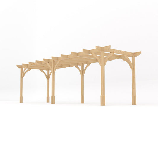 Pergola | Timber Premium Pergola | Freestanding Garden Structure | Heavyweight Section Timber | Light Green | 2.4m Width x 7.2m Length