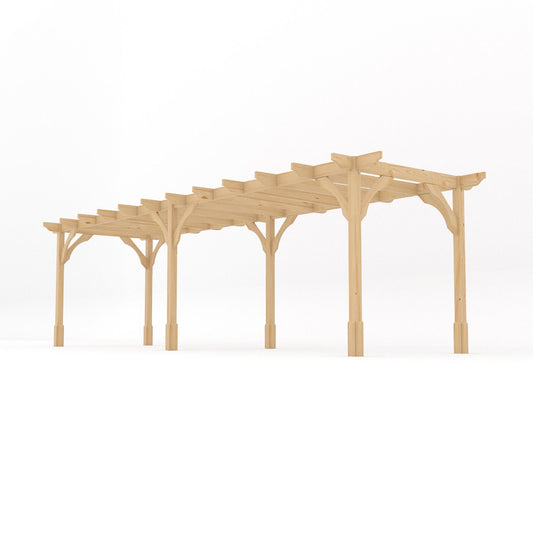 Pergola | Timber Premium Pergola | Freestanding Garden Structure | Heavyweight Section Timber | Light Green | 3m Width x 7.8m Length