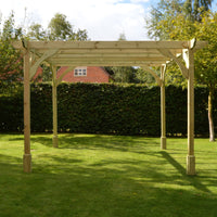 Pergola | Timber Premium Pergola | Freestanding Garden Structure | Heavyweight Section Timber | Light Green | 2.4m Width x 3.6m Length