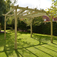 Pergola | Timber Premium Pergola | Freestanding Garden Structure | Heavyweight Section Timber | Light Green | 2.4m Width x 3m Length