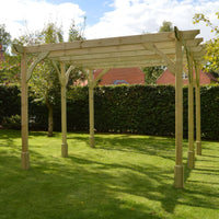 Pergola | Timber Premium Pergola | Freestanding Garden Structure | Heavyweight Section Timber | Light Green | 2.4m Width x 6m Length