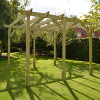Pergola | Timber Premium Pergola | Freestanding Garden Structure | Heavyweight Section Timber | Light Green | 2.4m Width x 6.6m Length