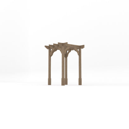 Freestanding Premium Pergola - Rustic Brown - 1.8m Width x 1.8m Length
