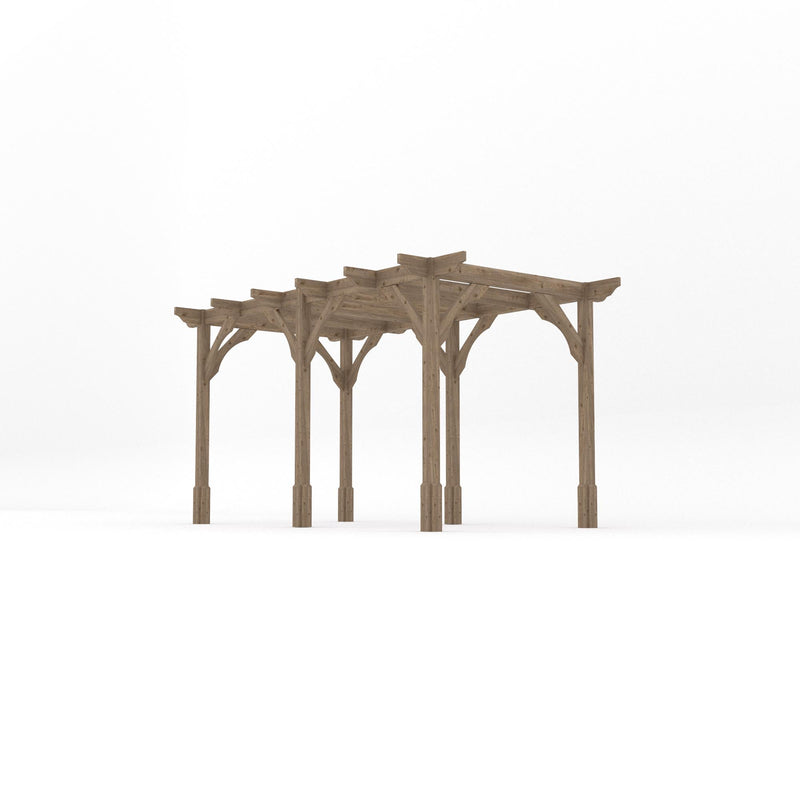 Freestanding Premium Pergola - Rustic Brown - 3.6m Width x 4.2m Length