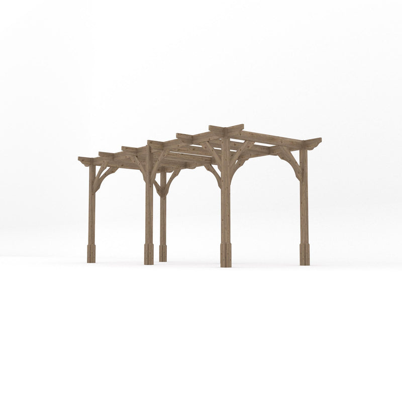Freestanding Premium Pergola - Rustic Brown - 2.4m Width x 4.8m Length