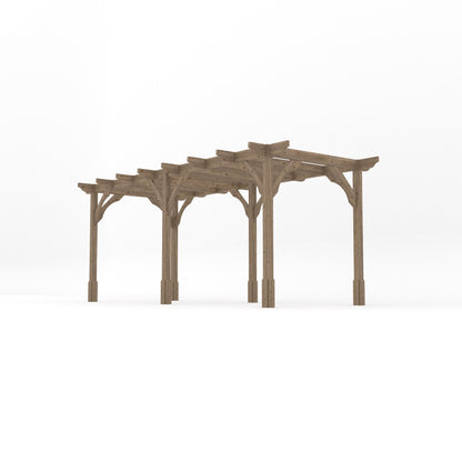Freestanding Premium Pergola - Rustic Brown - 3.6m Width x 5.4m Length
