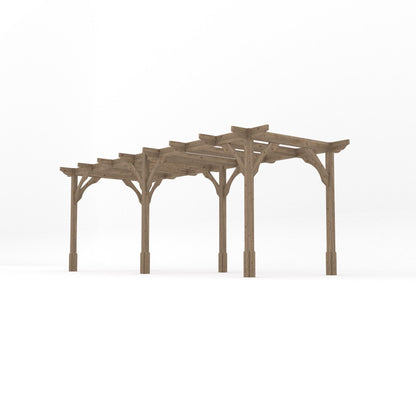 Freestanding Premium Pergola - Rustic Brown - 4.2m Width x 6m Length