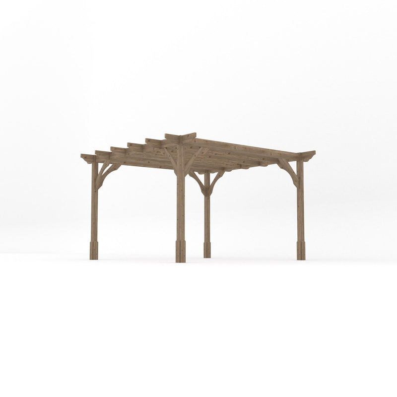 Freestanding Premium Pergola - Rustic Brown - 3.6m Width x 3.6m Length
