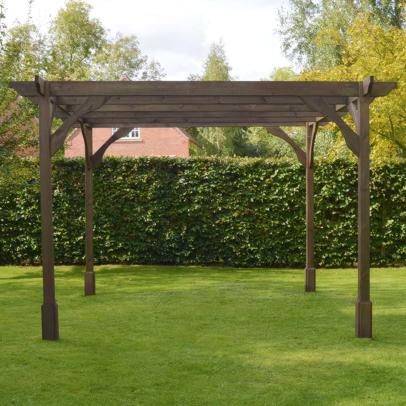 Freestanding Premium Pergola - Rustic Brown - 1.8m Width x 3.6m Length