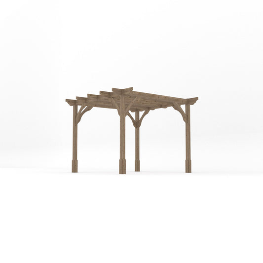 Pergola | Timber Premium Pergola | Freestanding Garden Structure | Heavyweight Section Timber | Rustic Brown | 3m Width x 3m Length